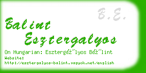 balint esztergalyos business card